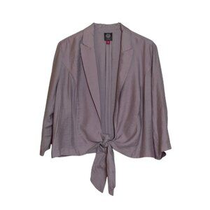 NWT Vince Camuto Purple Satin Tie-Hem Open-Front Cardigan Jacket Sz. 1X
